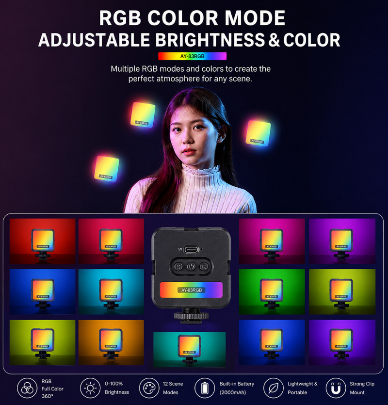 Rechargeable Vlogging Kit With Tripod Phone Holder Mic LED Fill Light Starter