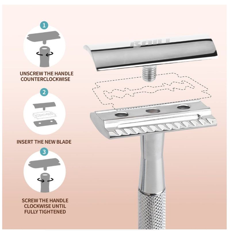 IPSTYLE Metal Men's Manual Shaver Hand Razor with Blade Holder