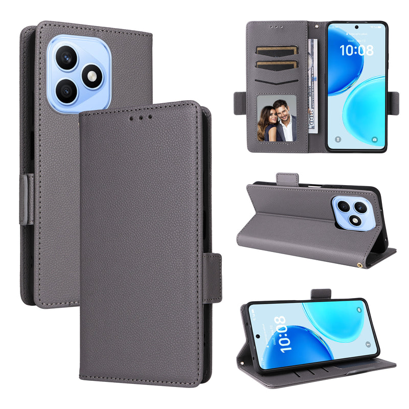 Wallet Flip Cover for Honor X8D 4G Lychee Pattern Leather Phone Case