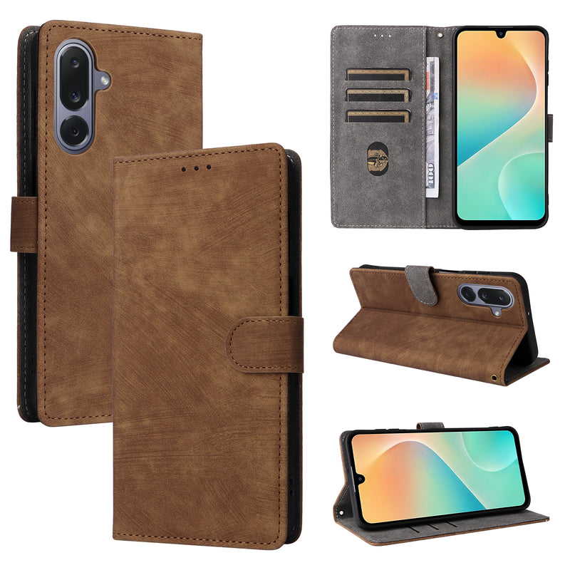Flip Cover for Samsung Galaxy M36 PU Leather Phone Case [RFID Blocking] With Hand Strap