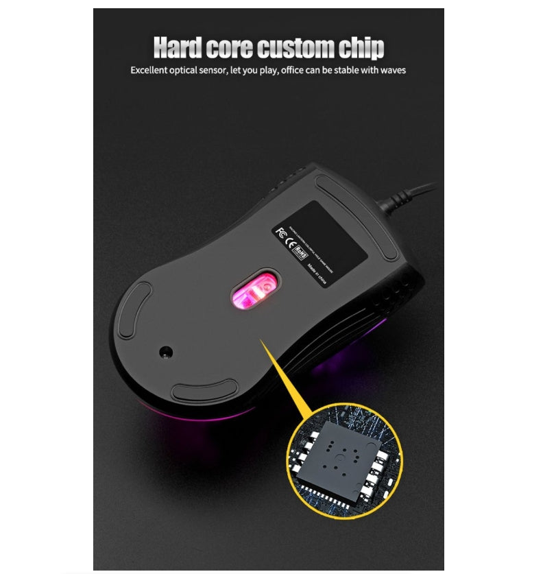 USB Wired Mouse RGB Luminous Gaming Mouse Desktop Laptop Office Computer