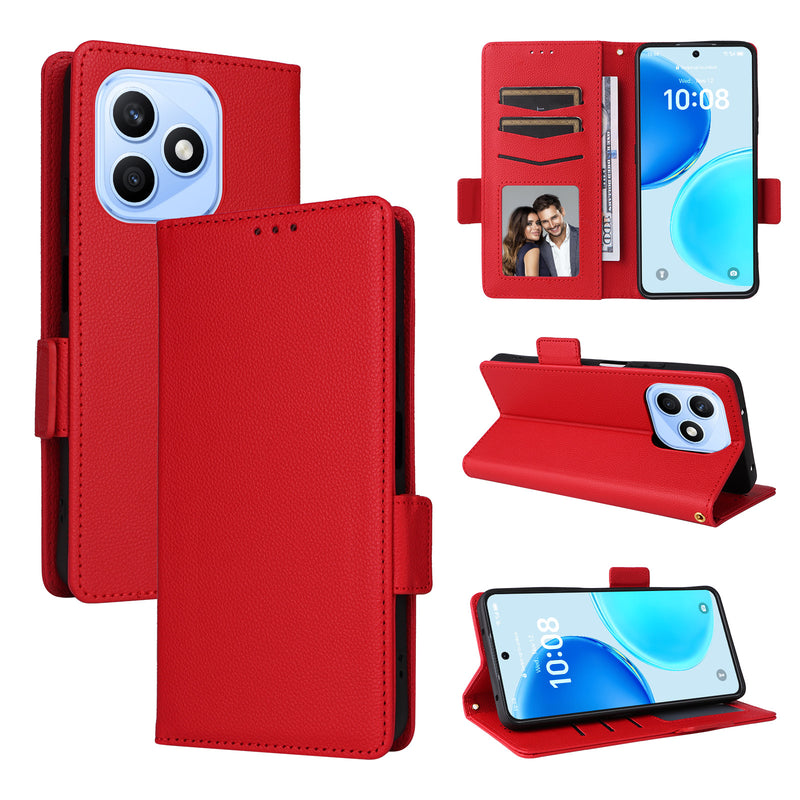 Wallet Flip Cover for Honor X8D 4G Lychee Pattern Leather Phone Case
