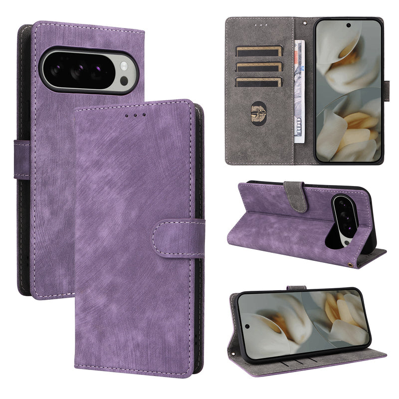 Flip Cover for Google Pixel 10 Pro XL PU Leather Phone Case RFID Blocking With Hand Strap