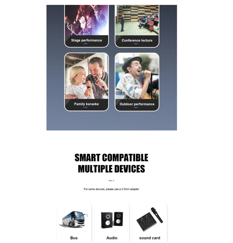 Wireless Microphone Dynamic Handheld Professional Mic For Sing Party Speech Church Club