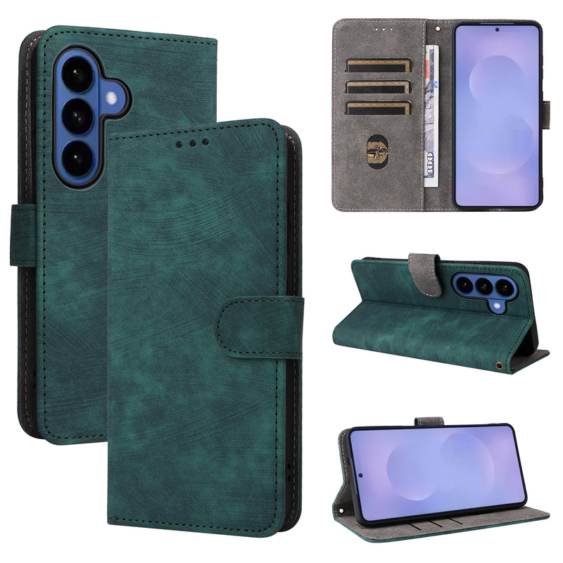 Flip Cover for Samsung Galaxy S26 Plus PU Leather Phone Case [RFID Blocking] With Hand Strap
