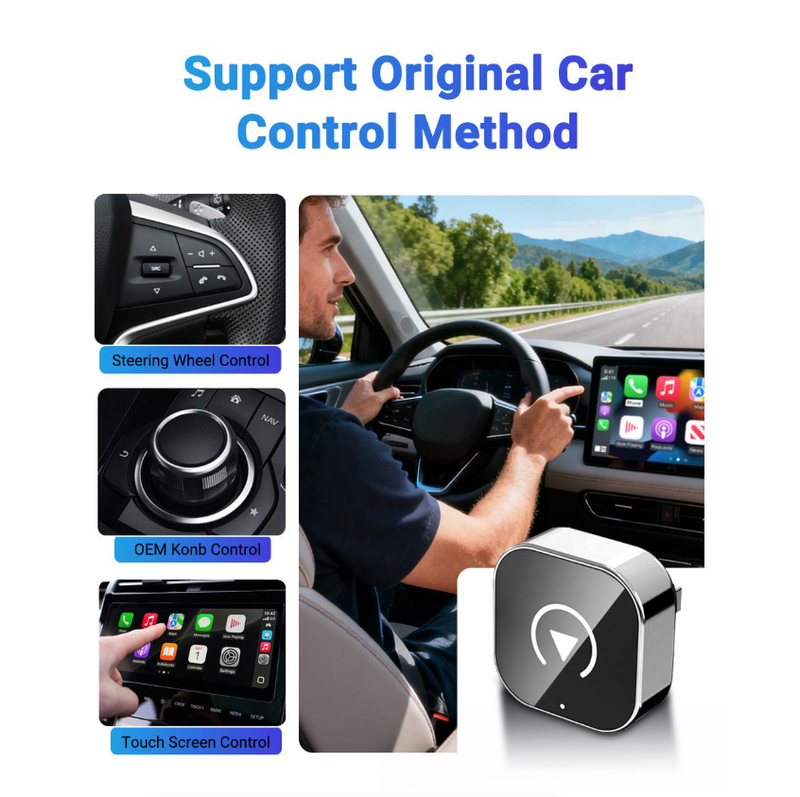 IPSTYLE 2-in-1 Wireless CarPlay &amp; Android Auto Adapter (Mini Smart Dongle)