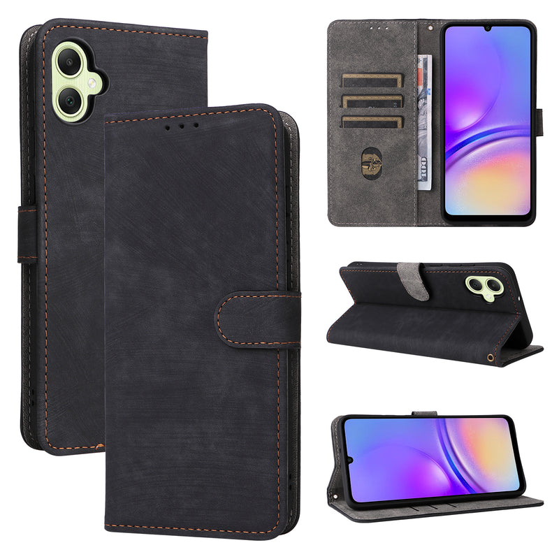 Flip Cover for Samsung Galaxy A05 PU Leather Phone Case [RFID Blocking] With Hand Strap