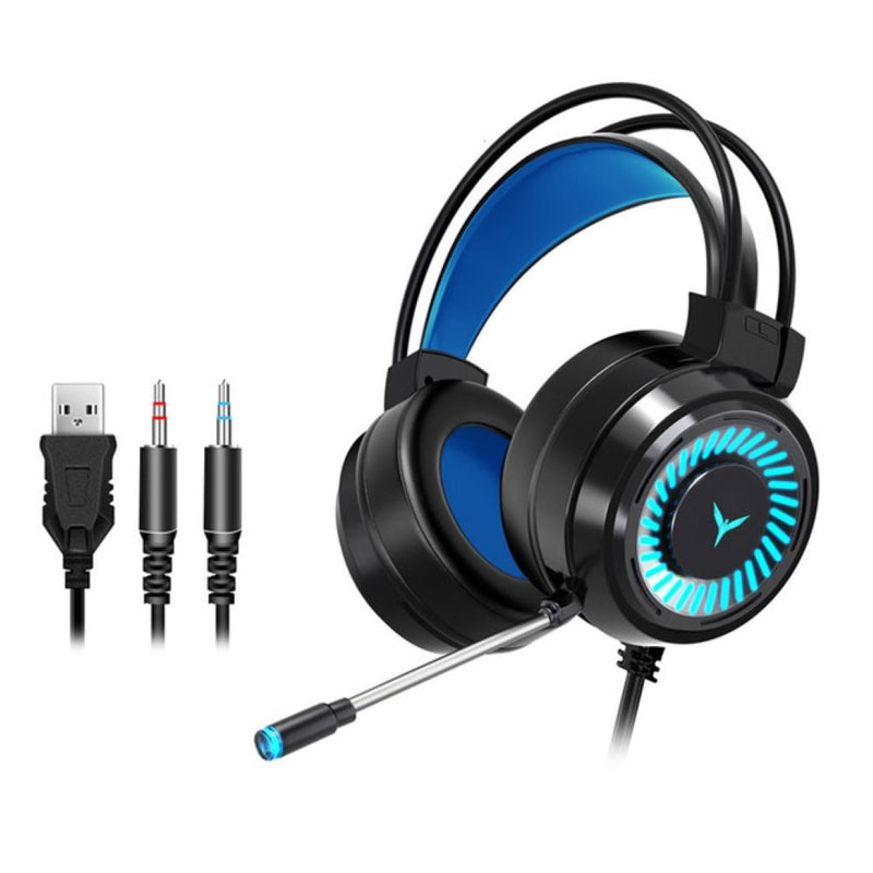 LED Light Surround Sound Gamer Headphones with Mic for PC/Laptop