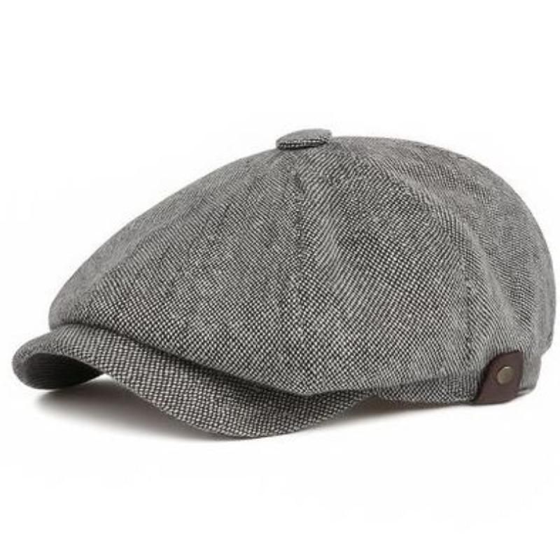 Men's Newsboy Hats Peaky Autumn Vintage Herringbone Octagon Cap Classic Lightweight Beret Hats Vintage Baker Boy Cap