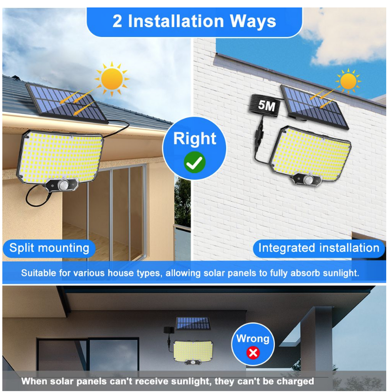 Solar Lights Outdoor Garden Motion Sensor Solar Flood Wall Lights Garage