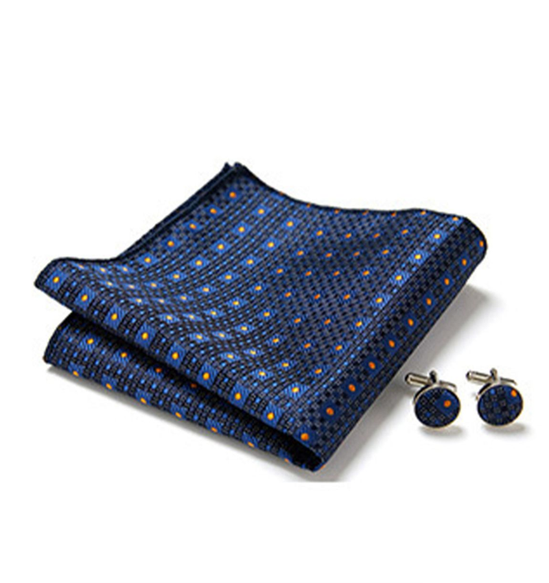 Man Tie Handkerchief Pocket Squares Cufflink Set Handkerchief Cufflinks Necktie Set