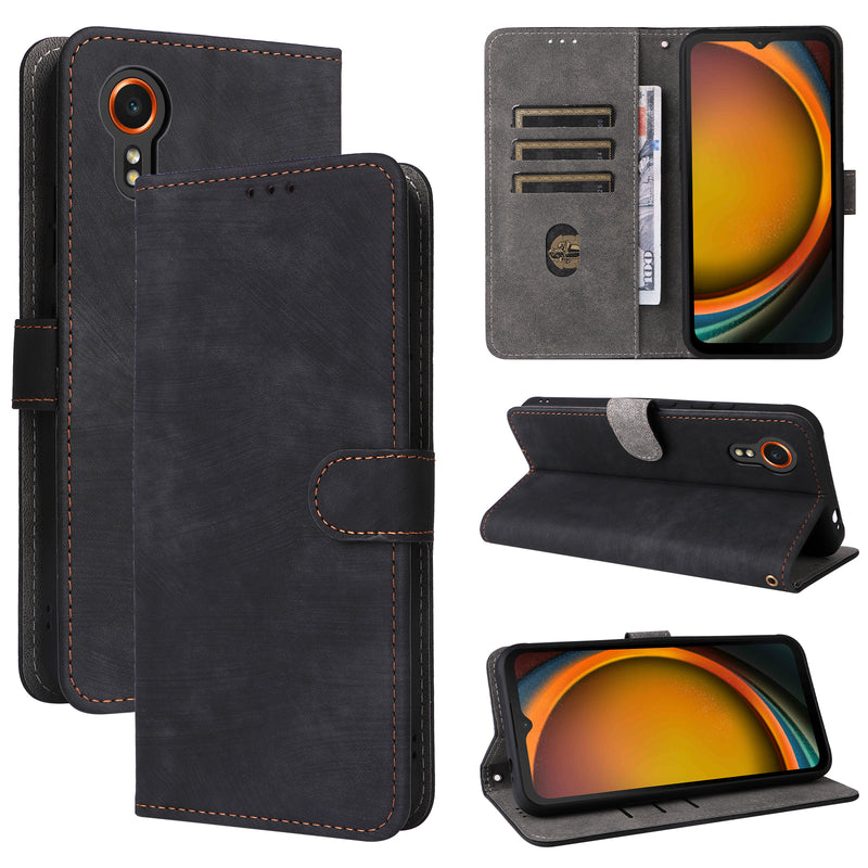 Flip Cover for Samsung Galaxy XCover7 PU Leather Phone Case [RFID Blocking] With Hand Strap