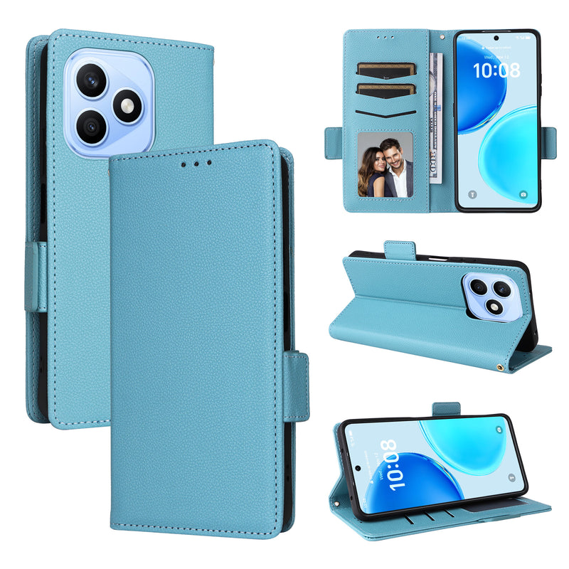 Wallet Flip Cover for Honor X8D 4G Lychee Pattern Leather Phone Case