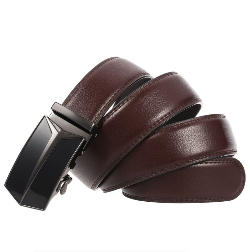 Metal Alloy Automatic Buckle Belt Men's Genuine Leather Waistband Fashion