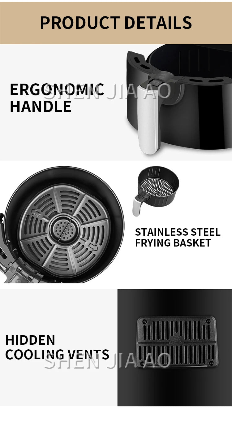 5L Air Fryer Household Large Capacity Electric Fryer