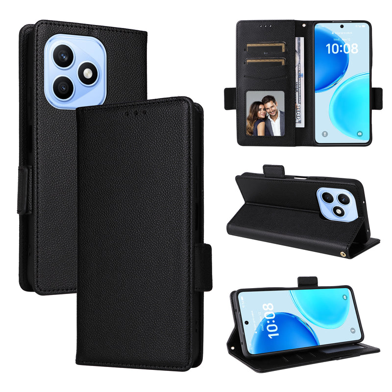 Wallet Flip Cover for Honor X8D 4G Lychee Pattern Leather Phone Case