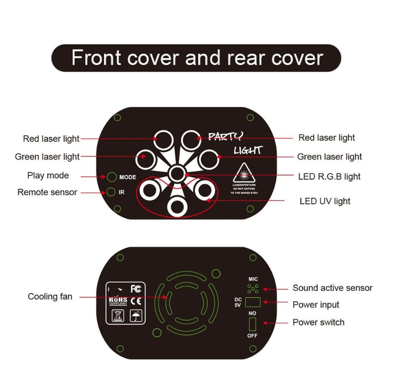 IPSTYLE DJ Light Disco Party Light UV Projection Light Home Party