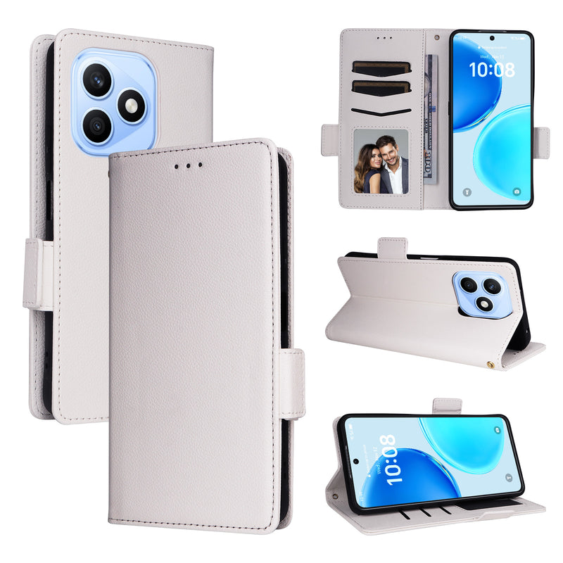 Wallet Flip Cover for Honor X8D 4G Lychee Pattern Leather Phone Case
