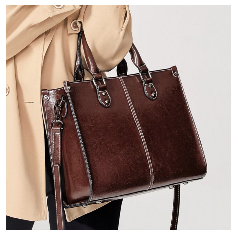 Women's Handbags Genuine Leather Lady Cowboy Shoulder Tote Bag