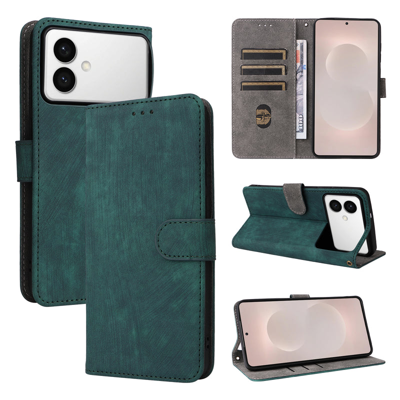 Flip Cover for Samsung Galaxy S26 Edge PU Leather Phone Case [RFID Blocking] With Hand Strap