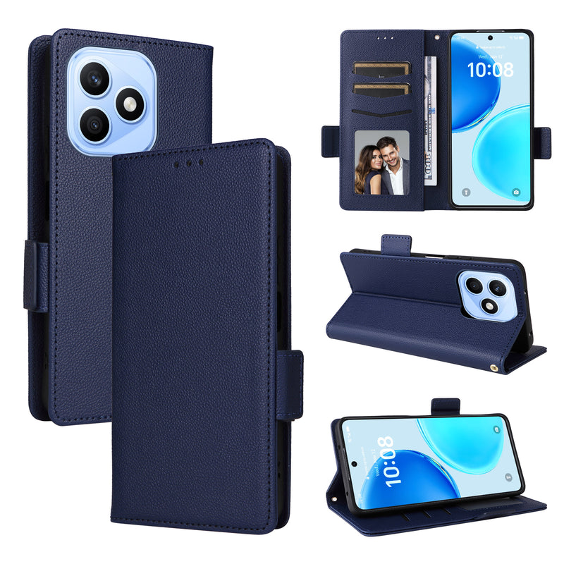 Wallet Flip Cover for Honor X8D 4G Lychee Pattern Leather Phone Case