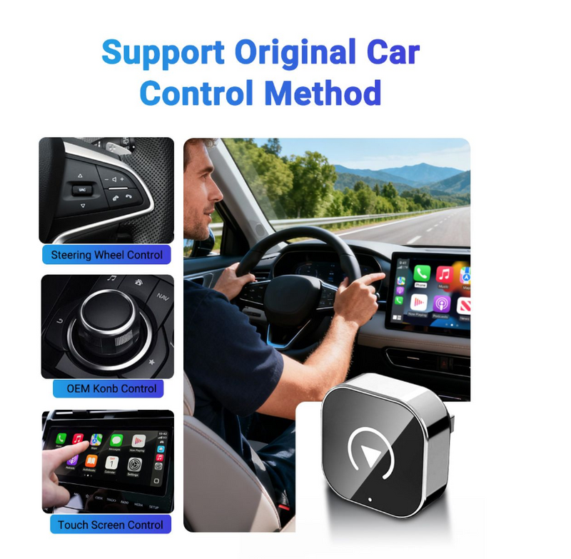 IPSTYLE 2in1 Mini Wireless CarPlay&Android Auto Adapter 5GHz WiFi