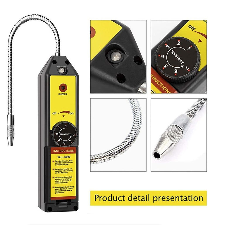 IPSTYLE Leak Detector WJL-6000 Portable Refrigerant Gas Leak Detector HVAC