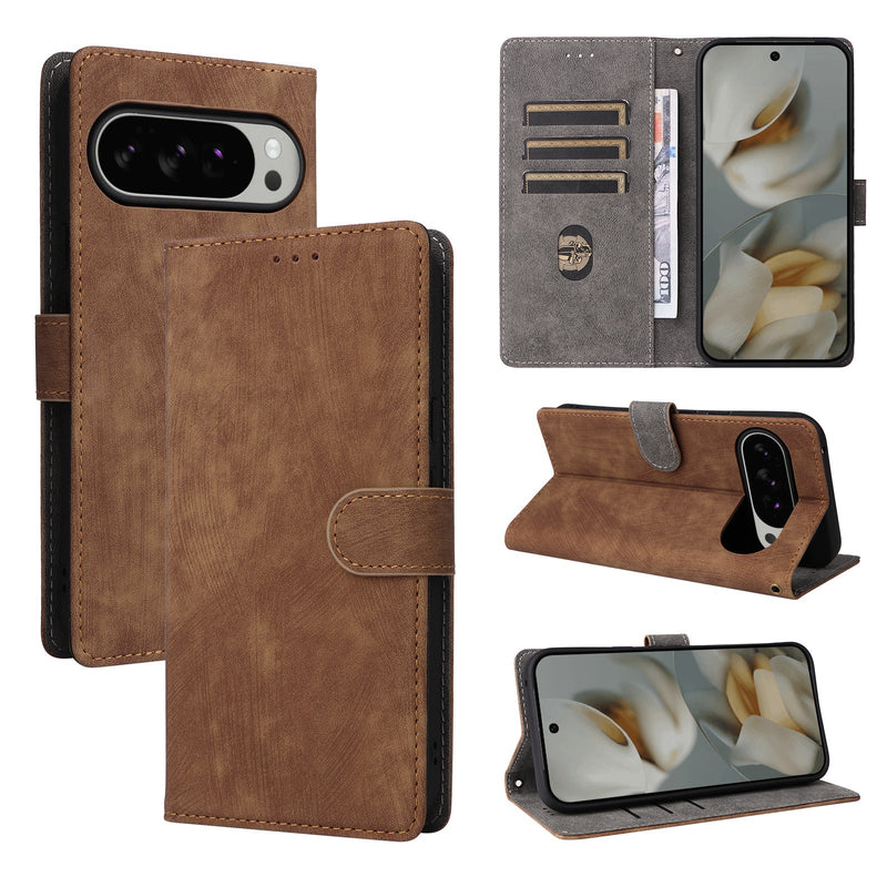 Flip Cover for Google Pixel 10 Pro XL PU Leather Phone Case RFID Blocking With Hand Strap
