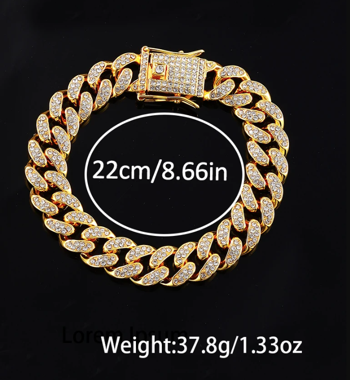 IPSTYLE Men's Quartz Watch Classic Hip Hop Bracelet And Necklace Party Wear