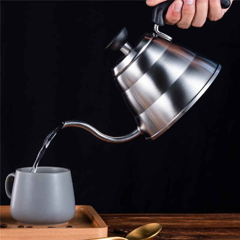 Stainless steel coffee kettle 1.2 l with temperature narrow