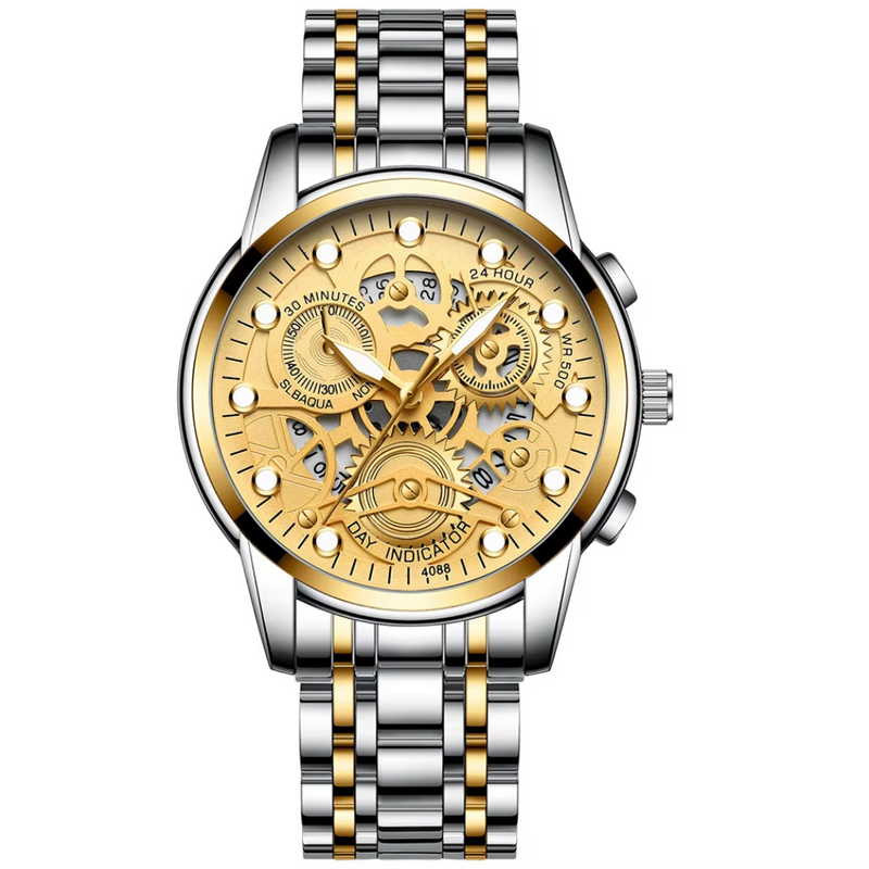 Hollow Out Trendy Quartz Wristwatch Stainless Steel Waterproof