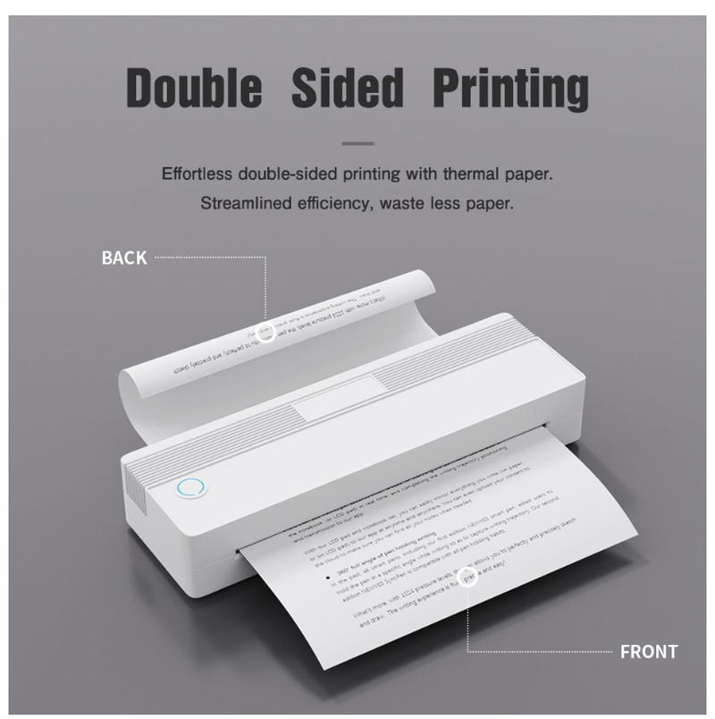 Mini A4 Portable Printer Wireless Mobile Thermal Printer 8 Inch