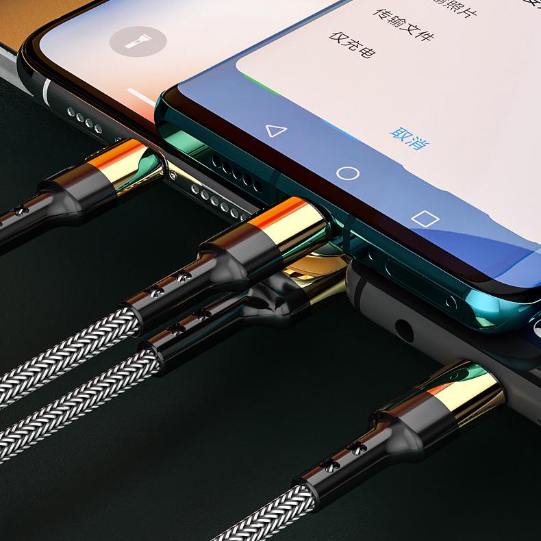 Gold-Plated 3-in-1 Charging Data Cable