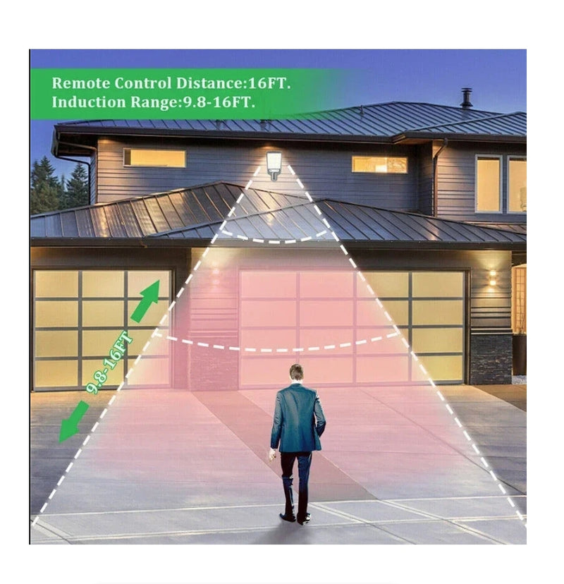 LED Solar Outdoor Remote Control 3 Modes LED Courtyard Wall Lamp