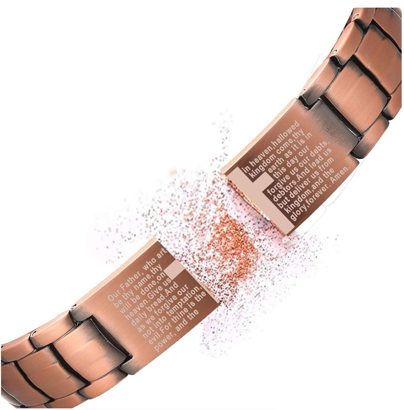 Ultra Strength Magnetic Copper Mens Cross Bracelets