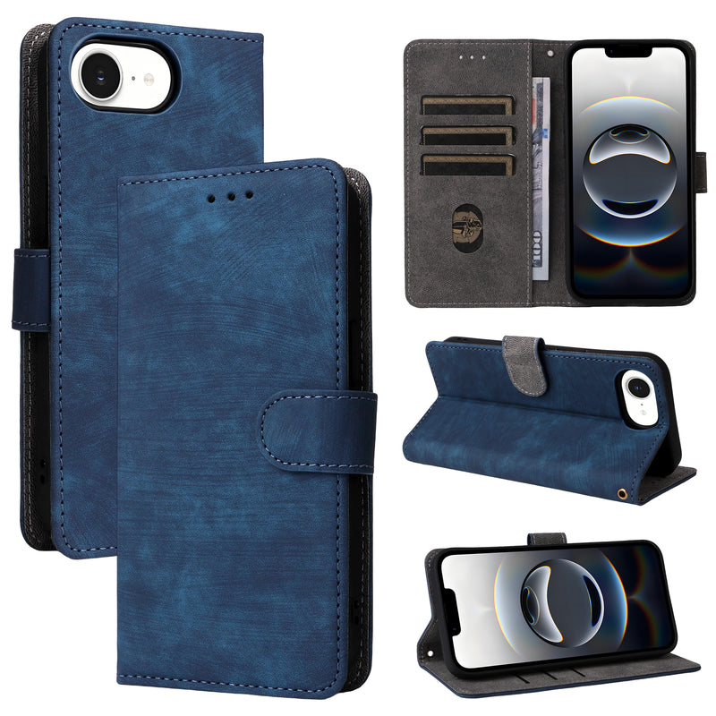 Flip Cover for iPhone 16e PU Leather Phone Case RFID Blocking With Hand Strap