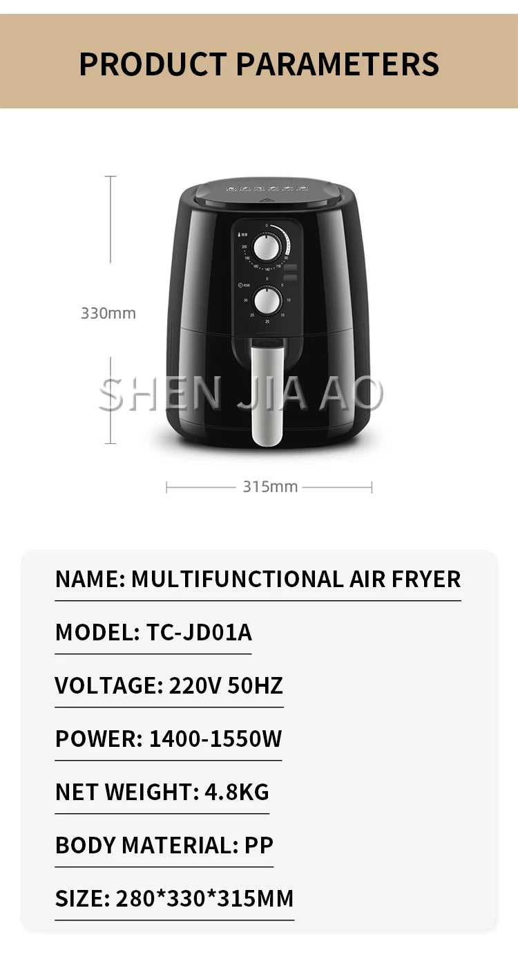 5L Air Fryer Household Large Capacity Electric Fryer