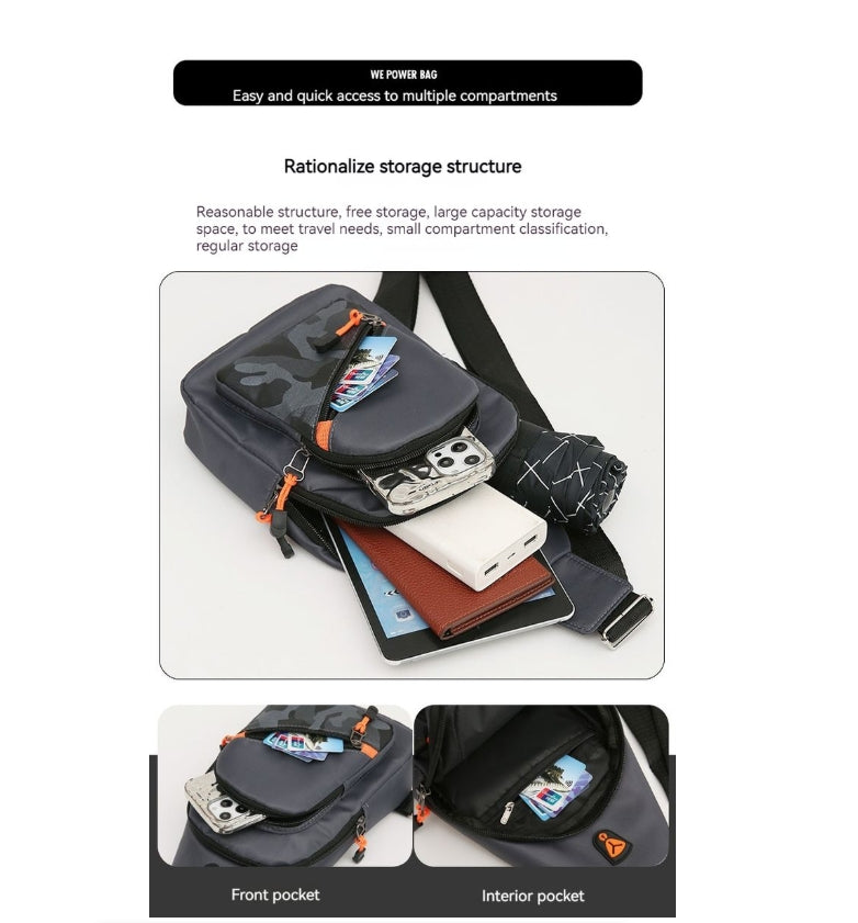 Men's Chest Bag Portable Casual Shoulder Bag Trendy UniqueCross body Bag