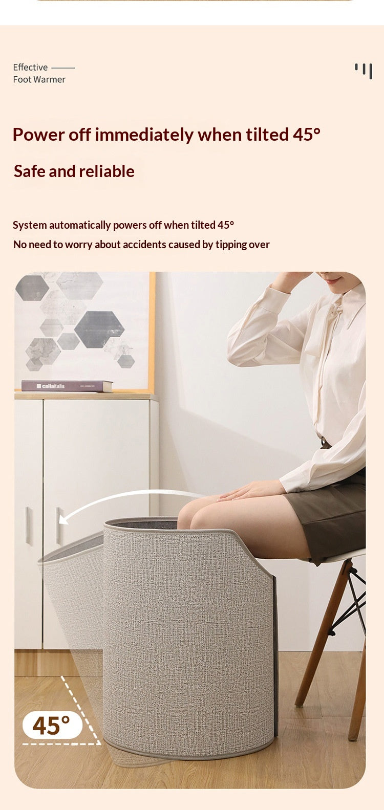 IPSTYLE Silent Foldable Leg Warmer Pro - Under Desk Electric Foot Heater