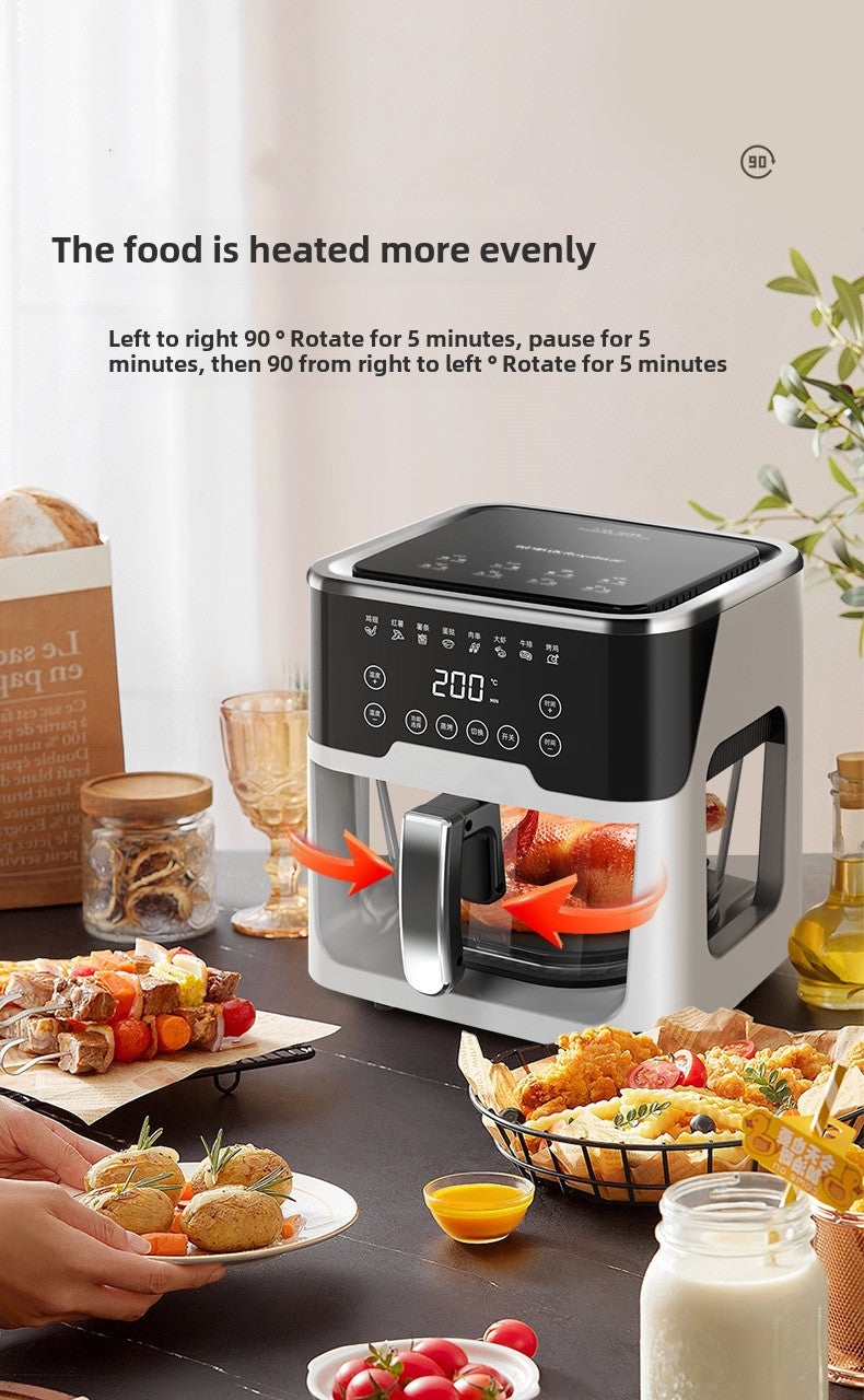 4L Fully Automatic Large-Capacity Air Fryer with Transparent Oven and Microwave Airfryer