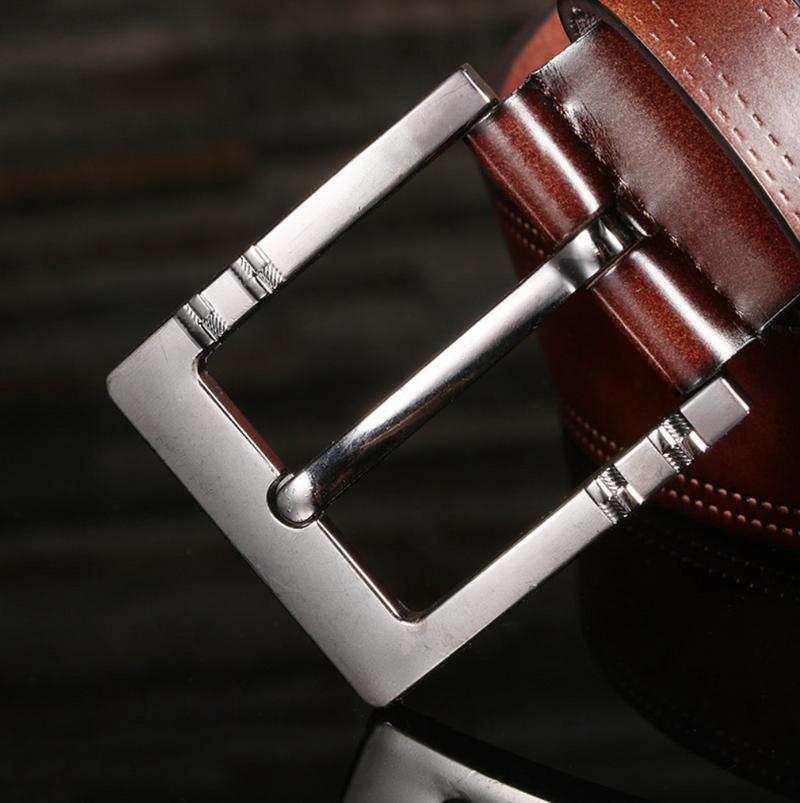 Men Quality Leather Belt Luxury Designer Alloy Pin Buckle Belts