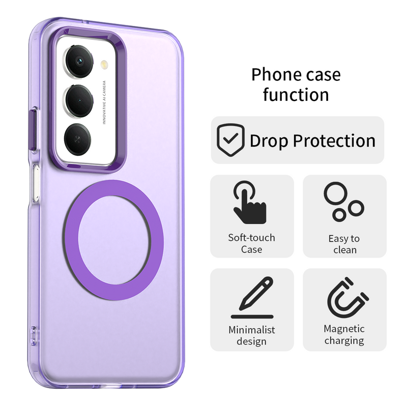 Phone Case for Xiaomi Redmi 15 4G, Compatible with Magsafe, Shockproof Magnetic Case Cover