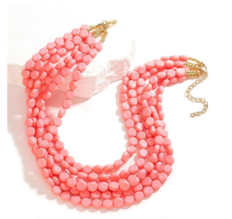 Bohemia Fashion Multilayer Beaded Necklace For Woman Vintage Rice Beads