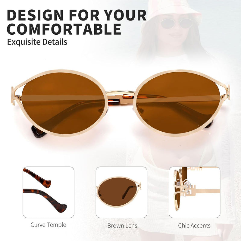 Trendy Small Round Sunglasses – Retro Oval Frame for Men & Women, 100% UV Protection & Anti-Glare