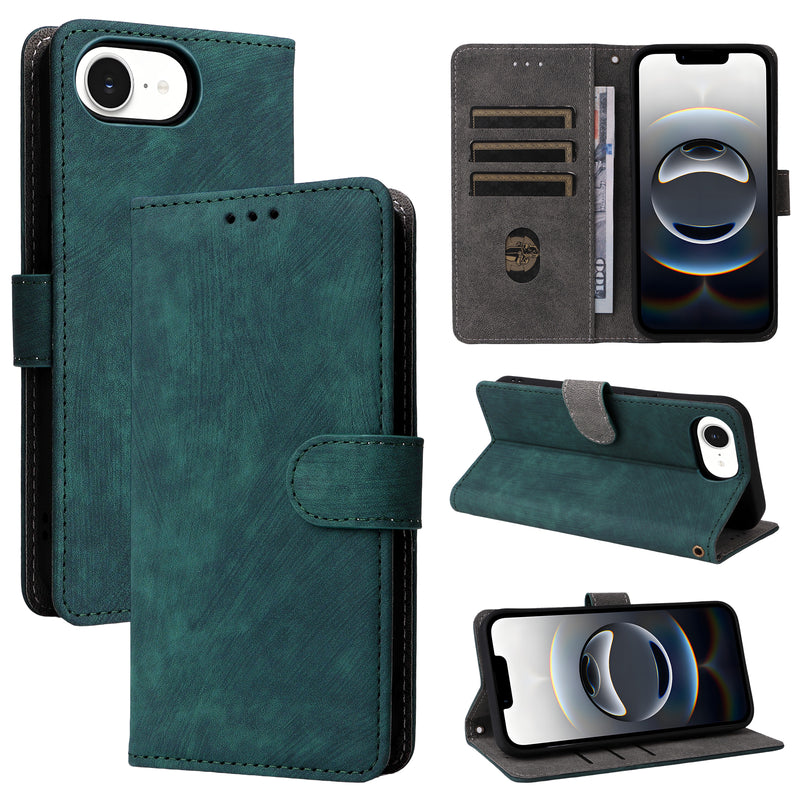 Flip Cover for iPhone 16e PU Leather Phone Case RFID Blocking With Hand Strap