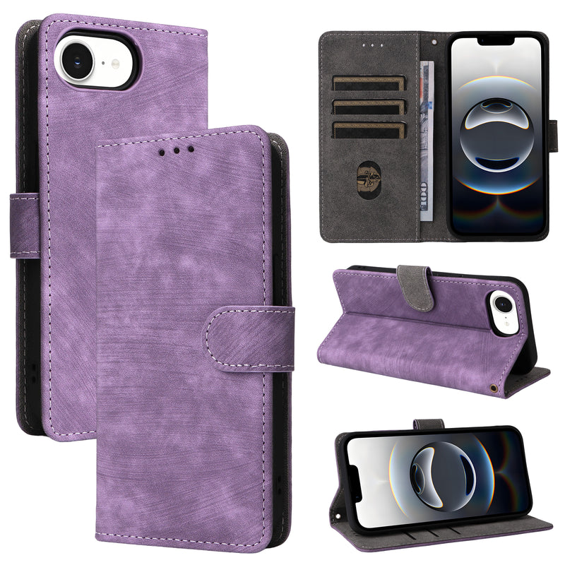 Flip Cover for iPhone 16e PU Leather Phone Case RFID Blocking With Hand Strap