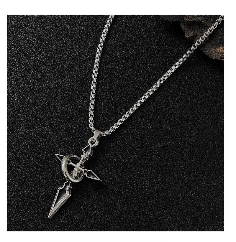 Arrow Shaped Cross Necklaces for Men Woman - Cross with Circle Pendant