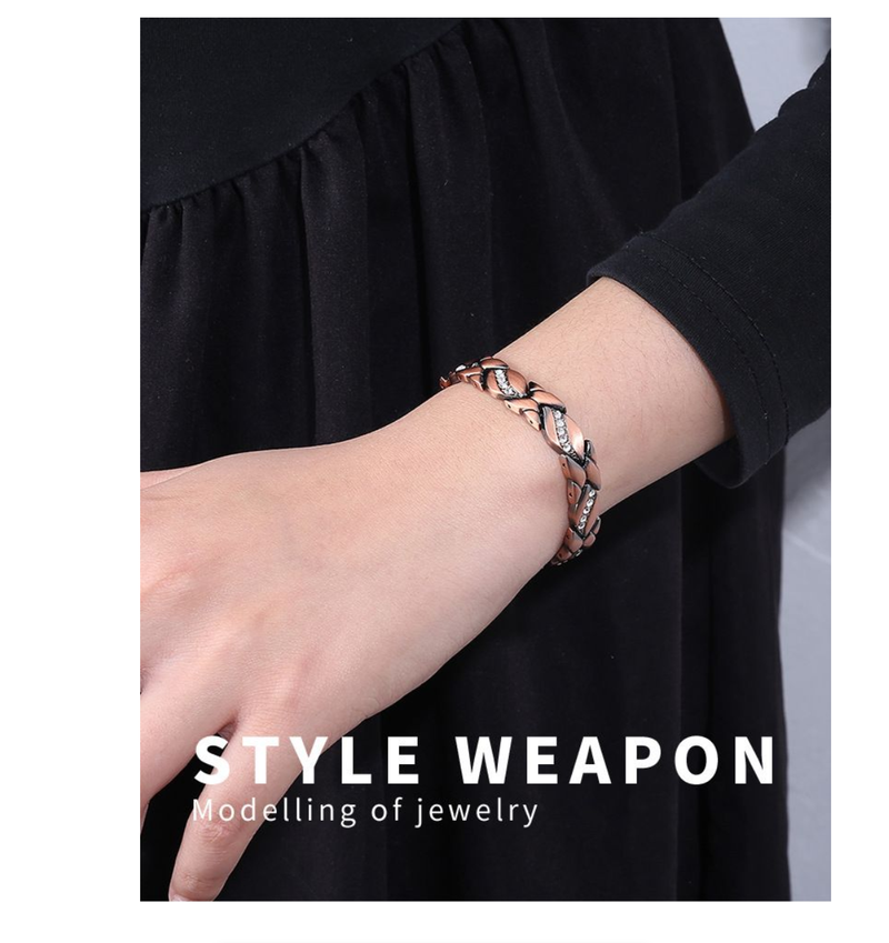 Pure Copper Bracelets for Woman with 3500 Gauss Magnets