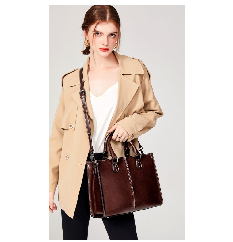 Women's Handbags Genuine Leather Lady Cowboy Shoulder Tote Bag