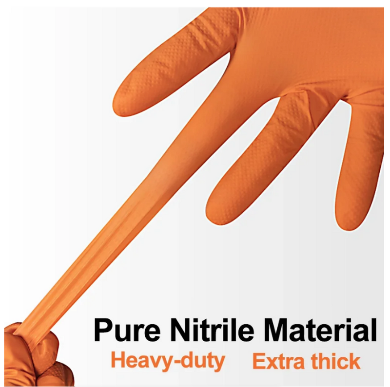 Heavy Duty Disposable Nitrile Gloves 8Mil Extra Thick Mechanic Glove with Textured Grip Antislip Safety